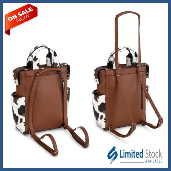 Vegan Leather Convertible Anti-Theft Backpack Purse Adjustable Strap main image 5